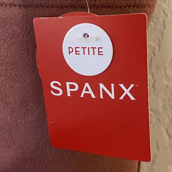 New Spanx Faux Suede Leggings Womens Pants Ankle Skinny Stretch Rich Rose S/P - Picture 3 of 13